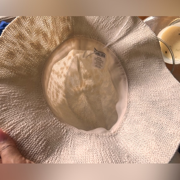 RACHEL ZOE COLLECTION Cream + Black Riviera Wide Brim Hat One Size - Picture 5 of 5